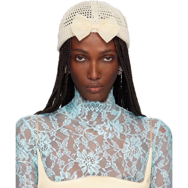  Valentino Garavani Off-white Cotton Beanie 