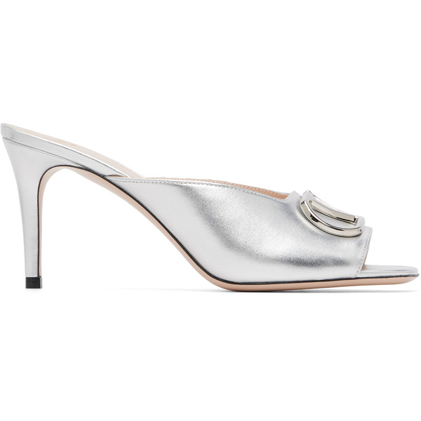  Valentino Garavani Silver Vlogo Signature Heeled Sandals 