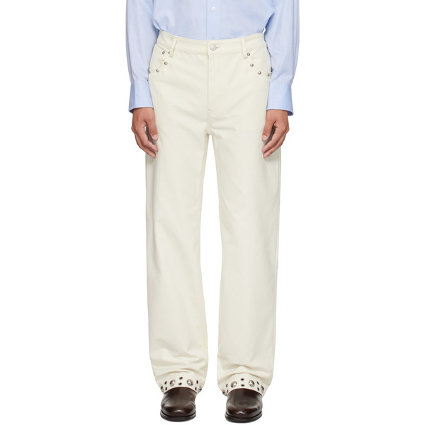  Valentino Off-white Studded Trousers 