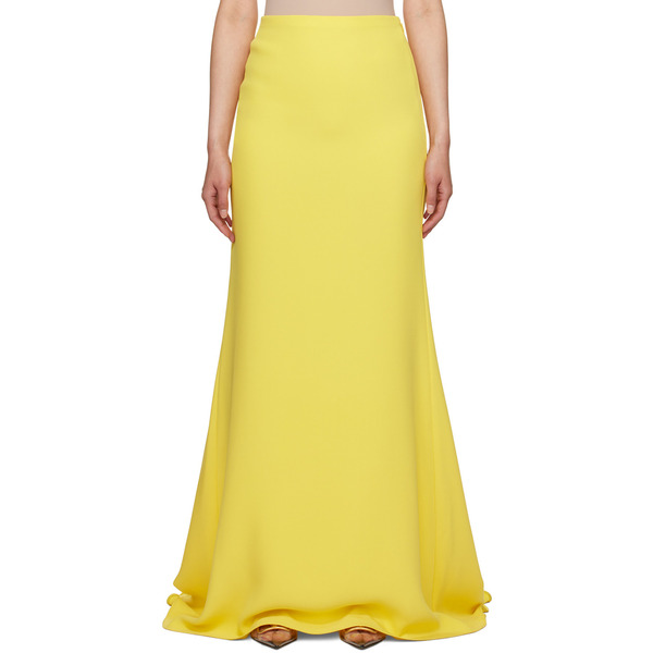  Valentino Yellow Flared Maxi Skirt 