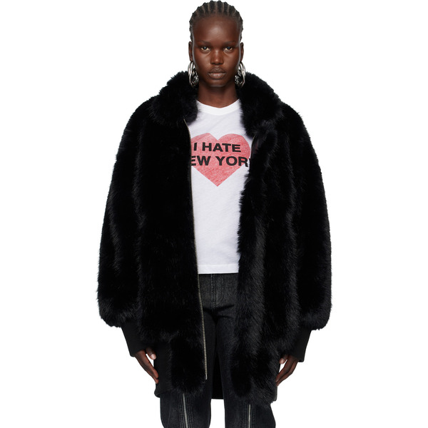 Vaquera Black Faux-fur Bomber Coat 