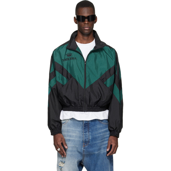  Vaquera Black & Green Windbreaker Jacket 