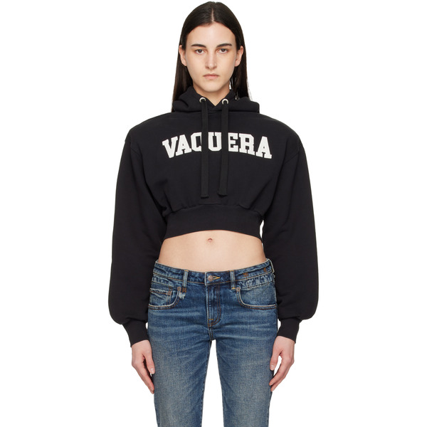  Vaquera Black Shoulder Pad Hoodie 