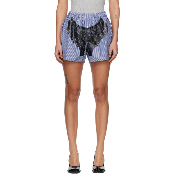  Vaquera Blue Striped Trompe L'oeil Boxer Shorts 