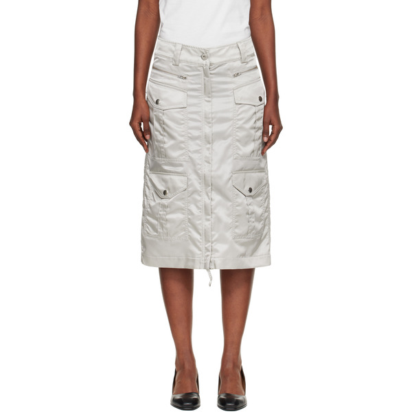  Vaquera Gray Aviator Cargo Midi Skirt 