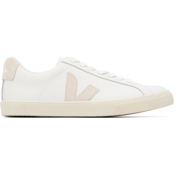  Veja White & Beige Esplar Leather Sneakers 