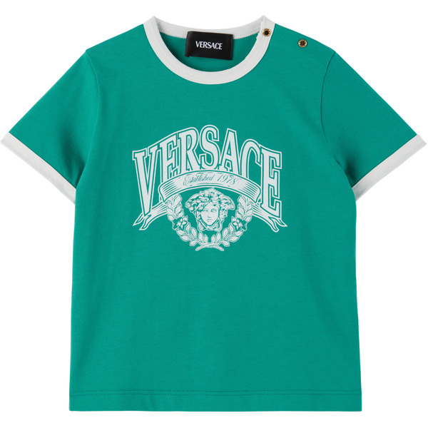  Versace Baby Green Printed Cotton-jersey T-shirt 