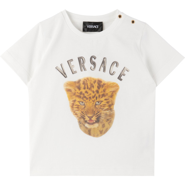  Versace Baby White Wild Side Jersey T-shirt 