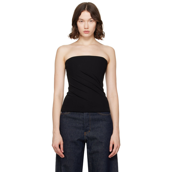  Versace Black Bare Shoulders Top 