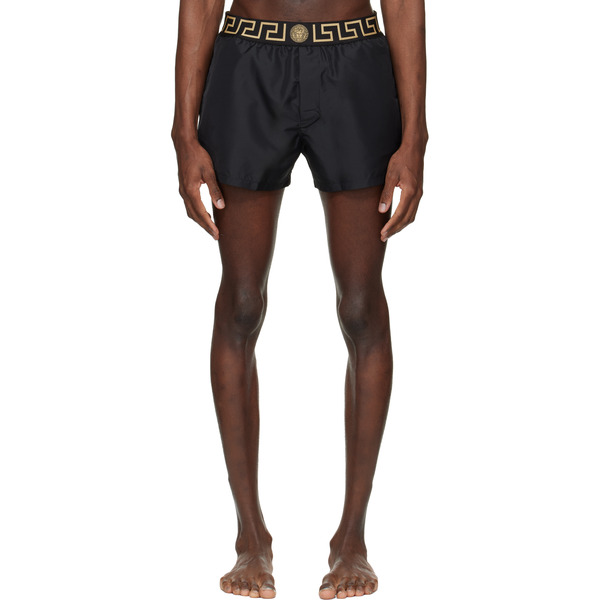  Versace Black Greca Swim Shorts 