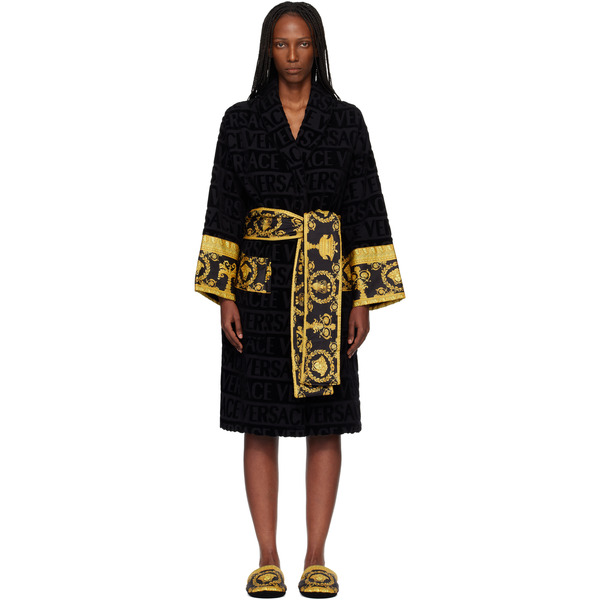  Versace Black 'i Heart Baroque' Bathrobe 