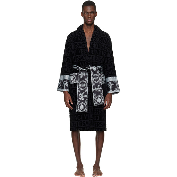  Versace Black 'i Heart Baroque' Bathrobe 