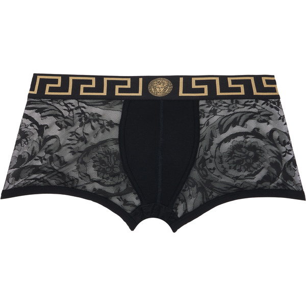  Versace Black Jacquard Barocco Boxer Briefs 