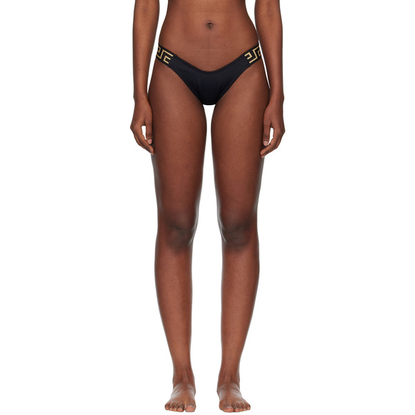  Versace Black Jacquard Bikini Bottom 