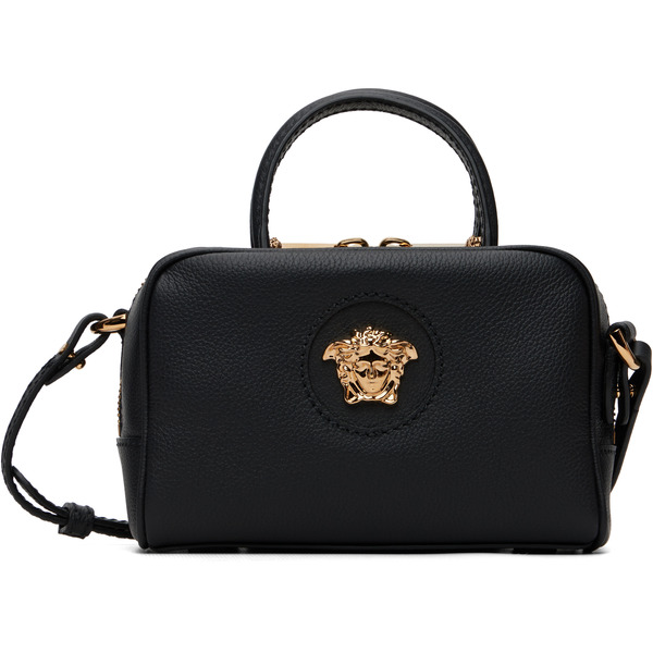  Versace Black 'la Medusa' Leather Mini Boston Bag 
