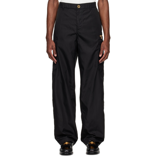  Versace Black Nylon Cargo Pants 