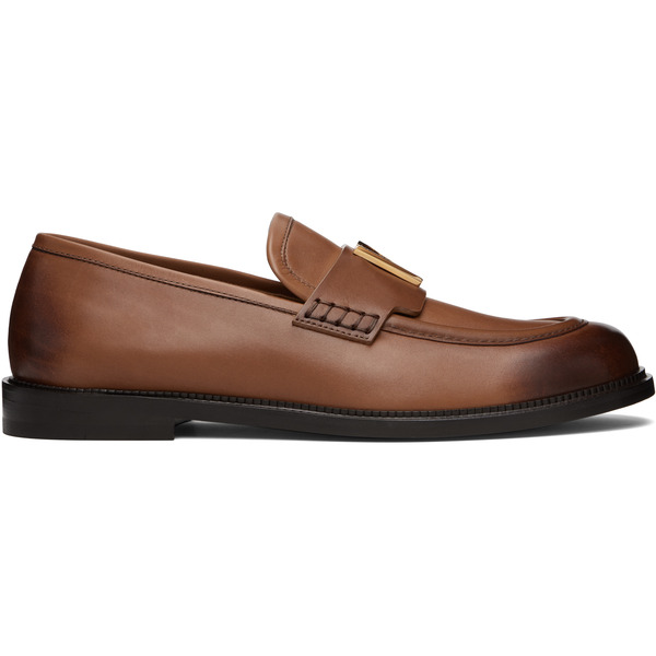  Versace Black 'v' Leather Loafers 