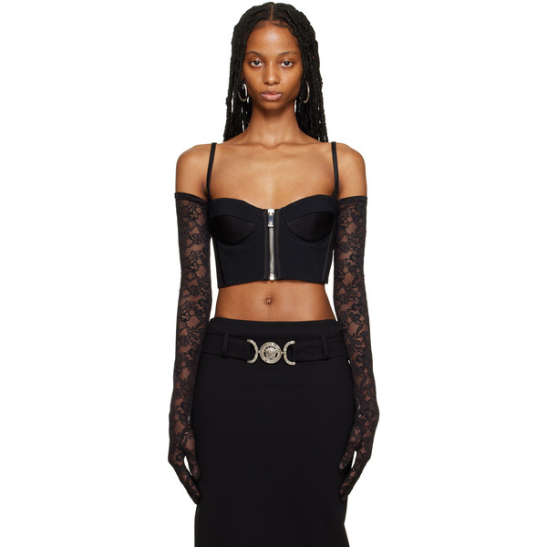  Versace Black Zip Bra 
