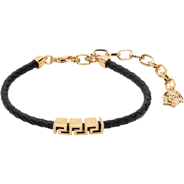  Versace Greca Leather Bracelet 