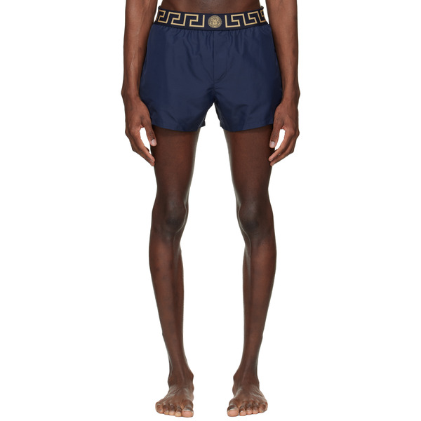  Versace Navy Greca Swim Shorts 