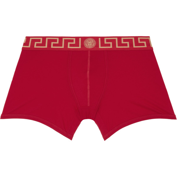  Versace Red Cotton-jersey Long Boxer Briefs 