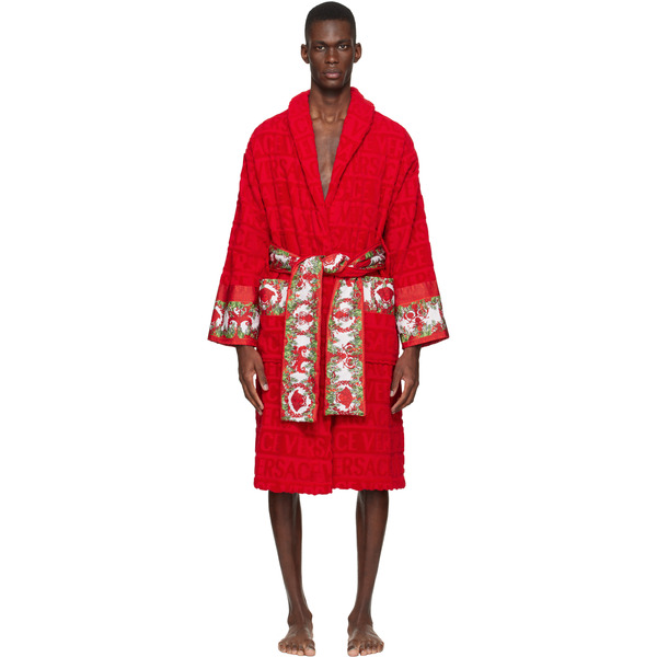  Versace Red 'i Love Baroque' Bathrobe 
