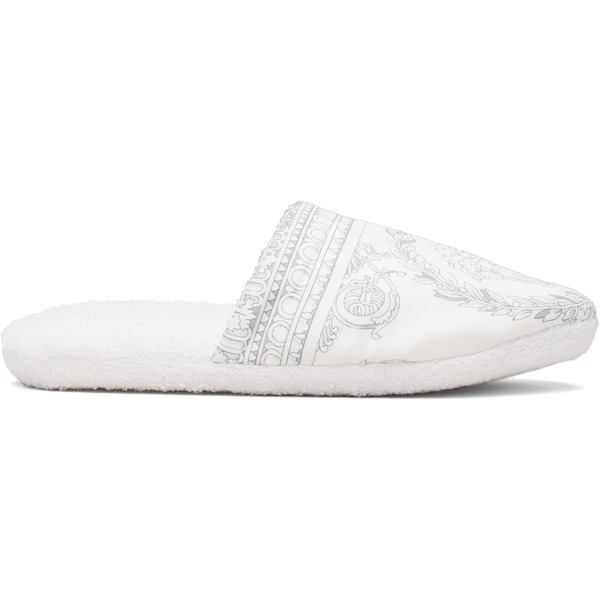  Versace White 'i Heart Baroque' Slippers 