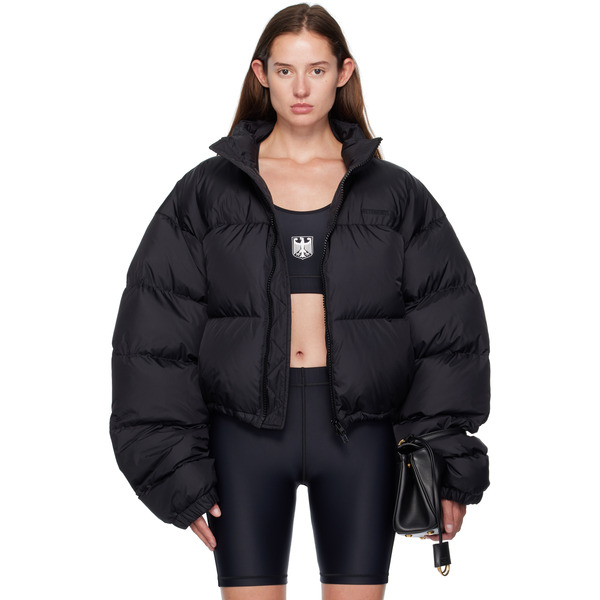  Vetements Black Double Logo Boxy Down Jacket 