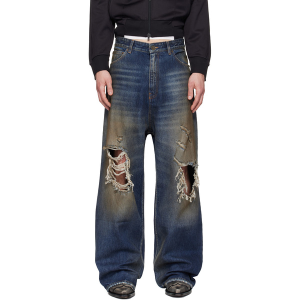  Vetements Blue Trashed Jeans 