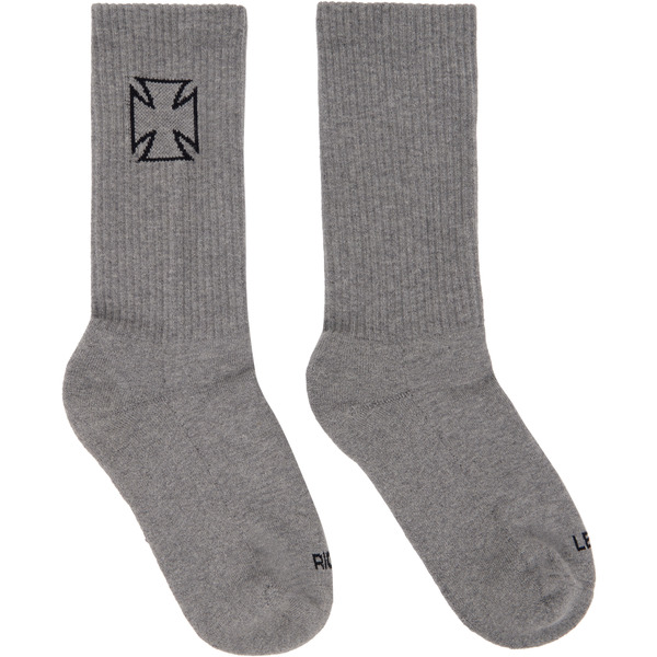  Vetements Gray Biker Cross Socks 