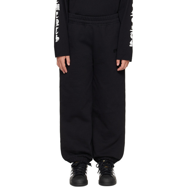  Vetements Kids Black Embroidered Logo Sweatpants 