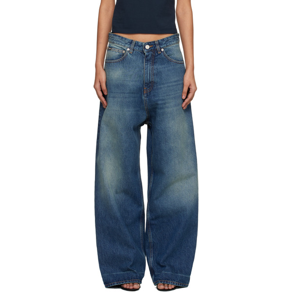  Vetements Navy Washed Baggy Jeans 