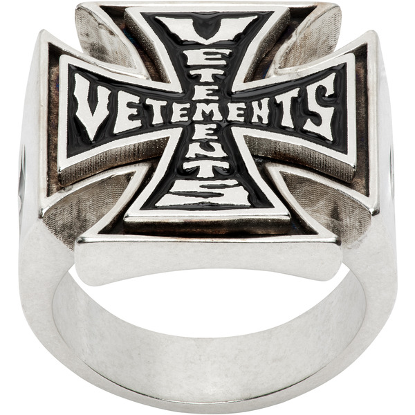  Vetements Triple Biker Cross Logo Ring 