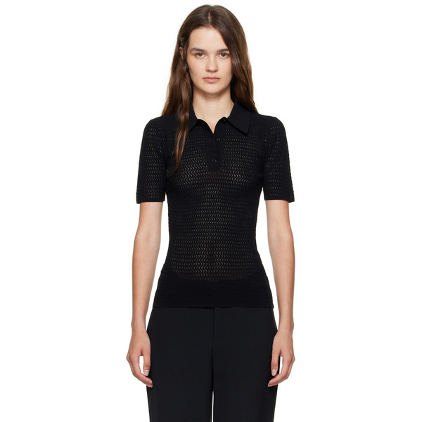  Victoria Beckham Black Knit Polo 