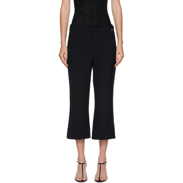  Victoria Beckham Black Tab Detail Cropped Trousers 