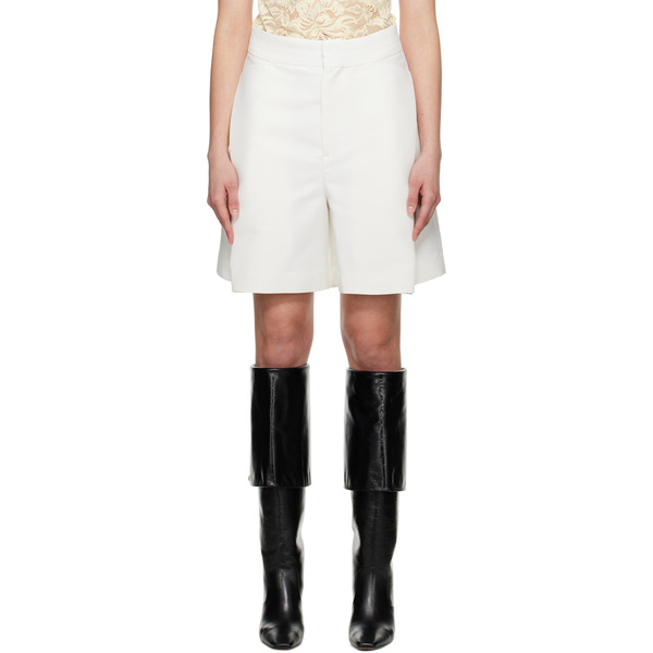  Victoria Beckham Off-white Pleat Detail Culotte Shorts 
