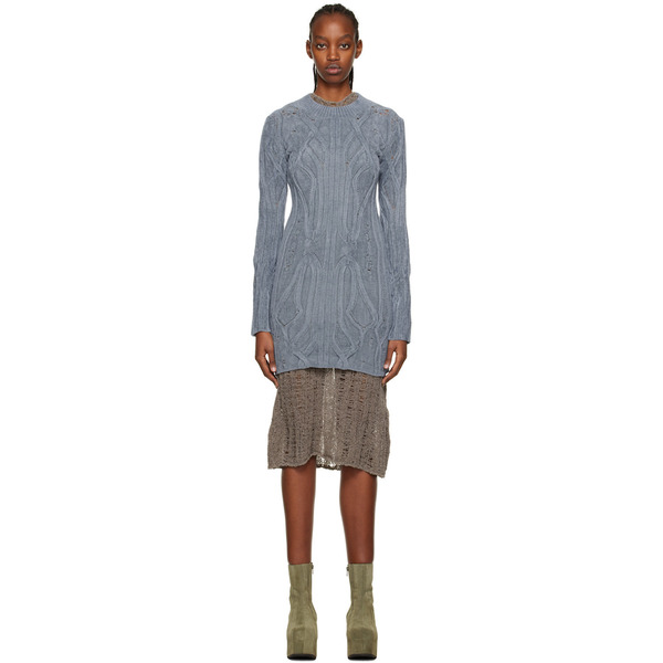  Vitelli Blue Distressed Minidress 