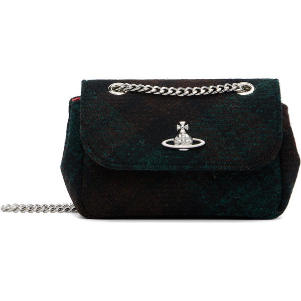  Vivienne Westwood Green Check Small Chain Bag 