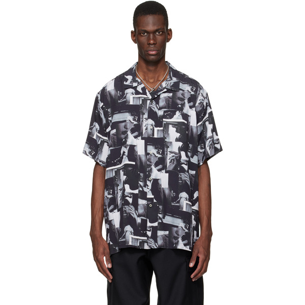  Vowels Black Printed Still Shirt 