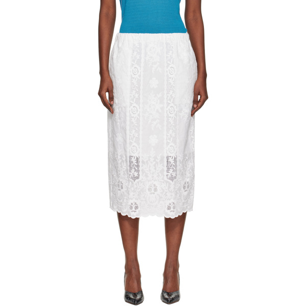  Wales Bonner White Willow Midi Skirt 