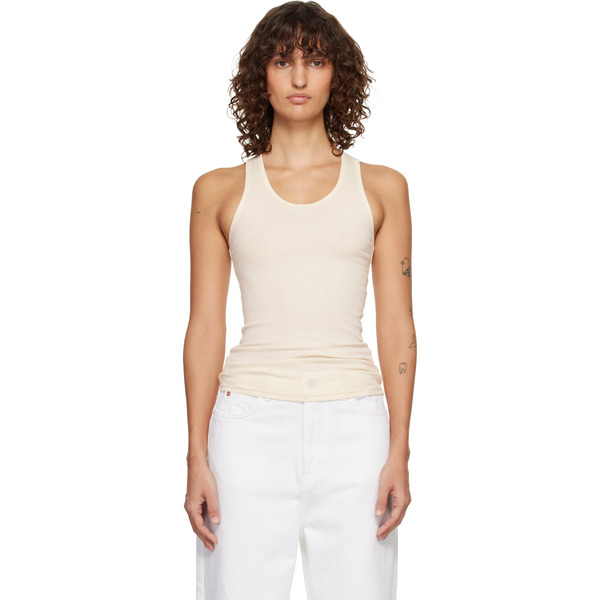  Wardrobe.nyc Beige Ribbed Tank Top 