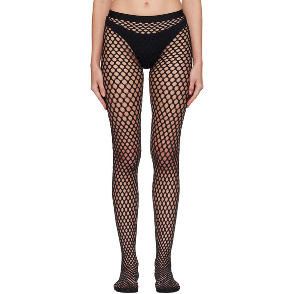  Wardrobe.nyc Black Web Tights 