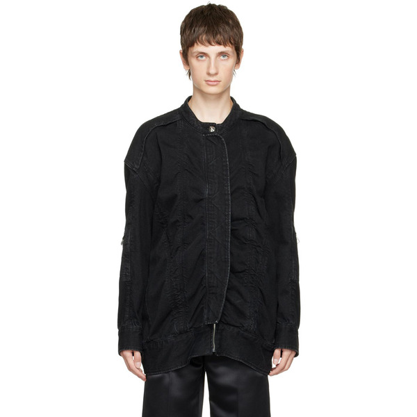  We11done Black Bomber Denim Jacket 