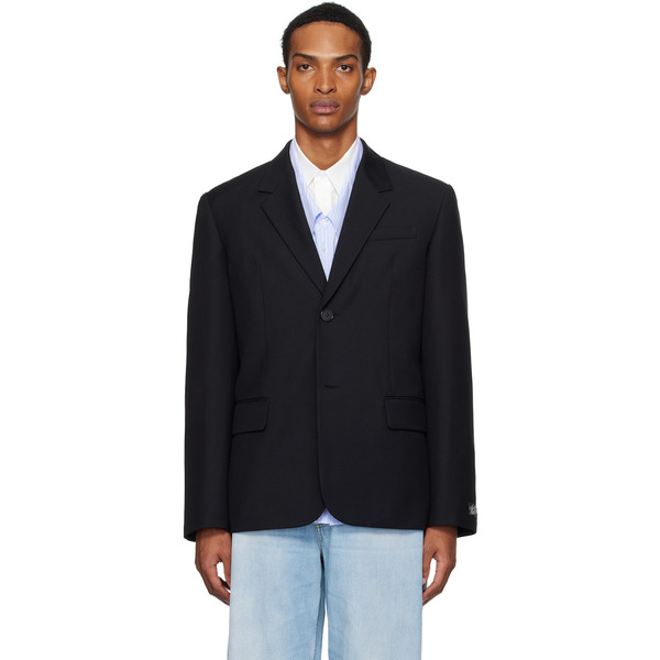  We11done Black Button Blazer 