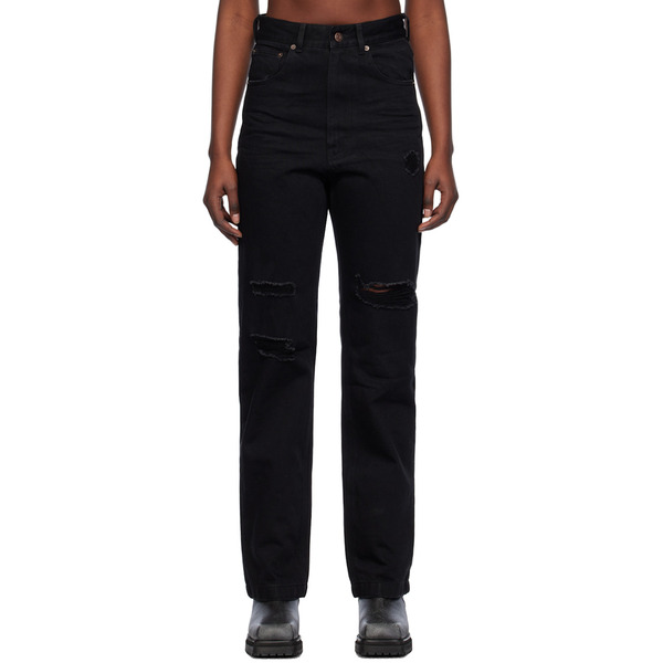  We11done Black Distressed Jeans 