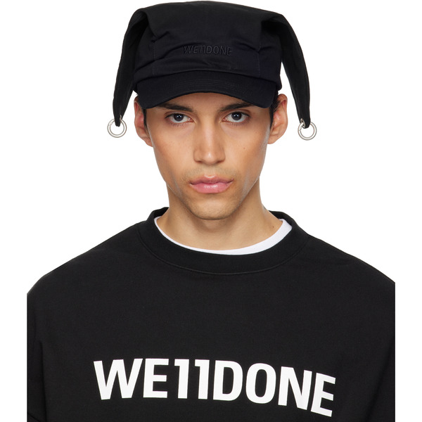  We11done Black Ear Detailed Cap 