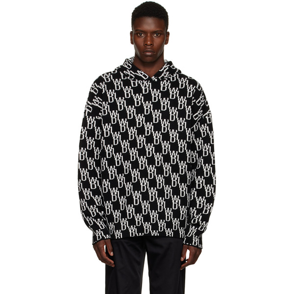  We11done Black Jacquard Hoodie 