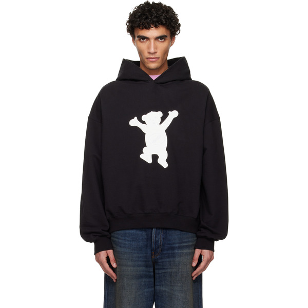  We11done Black New Teddy Logo Hoodie 