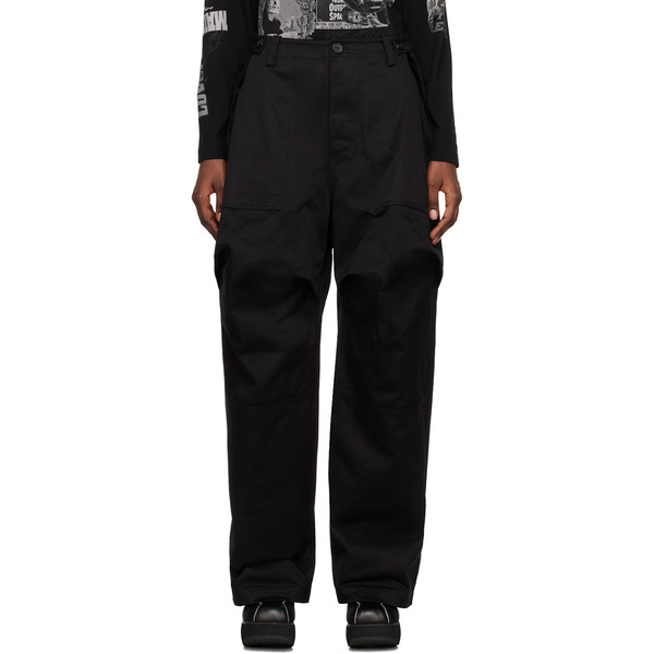  We11done Black Paneled Trousers 