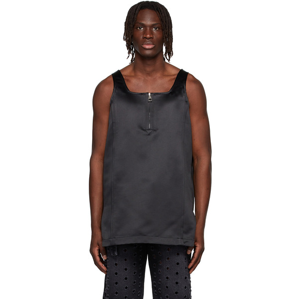  We11done Black Polyester Tank Top 